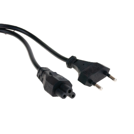 PK2 laptop power cord (clover-shaped plug)
