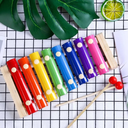 TG50019 BUNTES PÄDAGOGISCHES HOLZ-HACKBRETT FÜR BABY