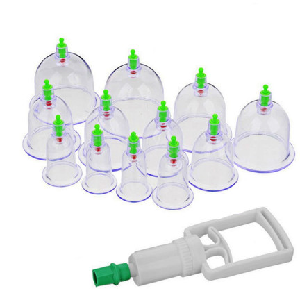 KK15 chinesische Blasen ohne Blasen für Cellulite 12er Pack mit Pumpe