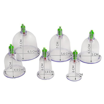 KK15 chinesische Blasen ohne Blasen für Cellulite 12er Pack mit Pumpe