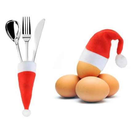 TG52960 10x MICHAEL'S HAT für Flaschenbesteck Weihnachtliche Tischdekoration