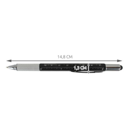 6337 6-in-1 multi-function pen with ruler, level, and eraser