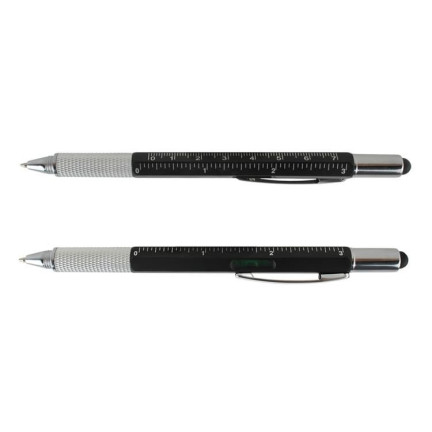 6337 6-in-1 multi-function pen with ruler, level, and eraser