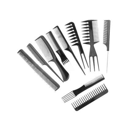 TG60641 FRISEURKÄMME 10ER SET ETUI SCHWARZ