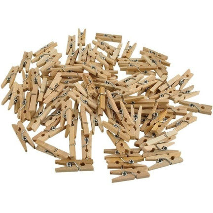 6289 MINI KLIPY DŘEVĚNÉ ŽÁBY 100 KUSŮ