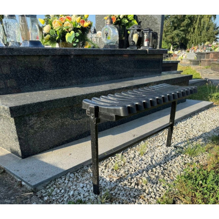 MEB8275 ŁAWKA SKŁADANA DŁ 68CM CZARNA DO OGRODU NA CMENTARZ CMENTARNA