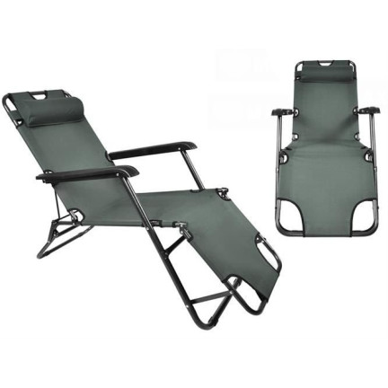 ZW40S GARTEN STRANDSTUHL FALTBAR 3 POSITIONEN GRAU