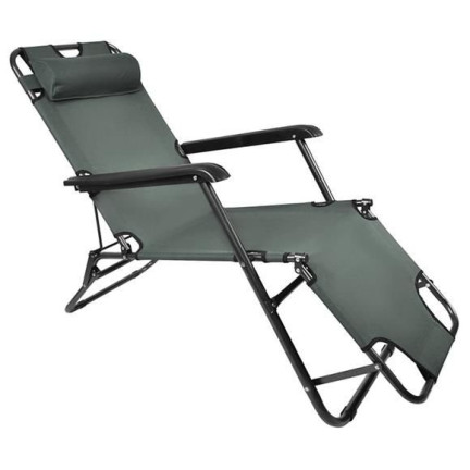 ZW40S GARTEN STRANDSTUHL FALTBAR 3 POSITIONEN GRAU