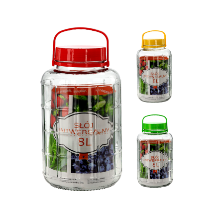 WEL6891/1 8-liter multipurpose glass jar with screw cap