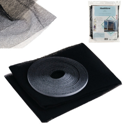 ZZ82 Moskitonetz für Fenster 150x150 +RPE schwarz mückenabweisend