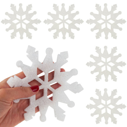 TG59844 Schneeflocke Kugel Glitter Fensterdekoration Weihnachtsbaumschmuck 6St