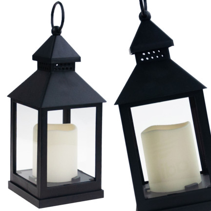 TG45628 VEDL LUCERNA LAMPA ČERNÁ PRO DOMÁCÍ ZAHRADNÍ OSVĚTLENÍ BATERIE BALKON TERASA 