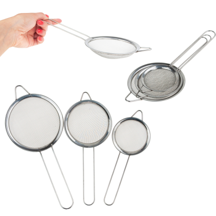C118102 STAHLSCHÜTZEN SET VON 3 PACKS 8 10 12 CM Siebe