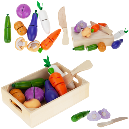 TG55486 DŘEVĚNÉ VEGETABLES v krabičce na suchý zip na řezání
