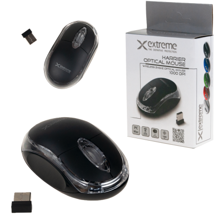 XM105K EXTREME MOUSE WIRELESS 2.4GHZ 3D OPTICAL USB HARRIER BLACK
