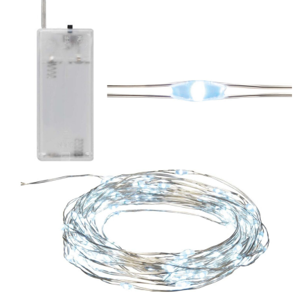 TG63176-1 SVĚTLA DRÁT 20 LED SVĚTLA STUDENÉ KAPKY 20 LED SVĚTLA GIRLANDA AA BATERIE