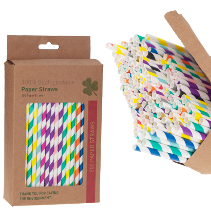 TG55984 200 PAPIERSTRÄNGE bunt eko 20cm 5mm