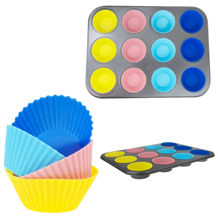 TG56237 forma na muffiny + 12 silikonových formiček na cupcake