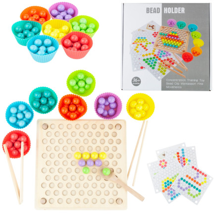 YZW0551 DŘEVĚNÉ VZDĚLÁVACÍ PUZZLE MOZAIKOVÉ KORÁLKY