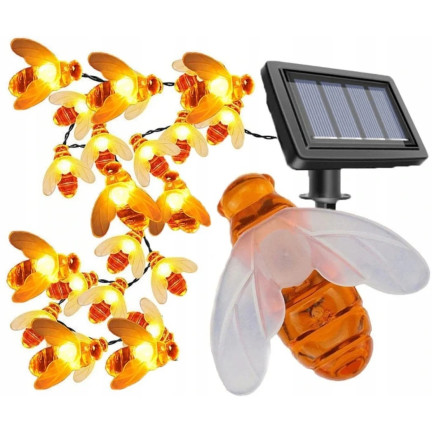 TG71285 GIRLANDE SOLARLEUCHTEN BIENEN LICHT SET 20 LED GARTEN BIENEN