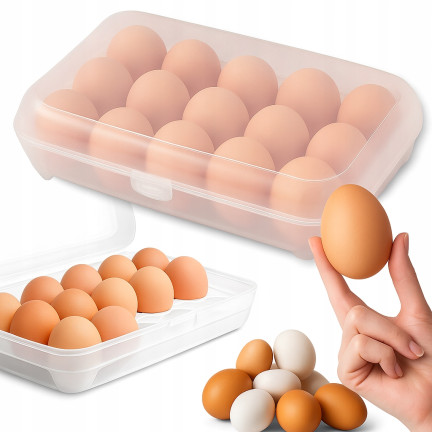 TG80433 EIERBEHÄLTER EIER-ORGANIZER-BOX KÜHLSCHRANKBOX MIT VERSCHLUSS FÜR 15 EIER