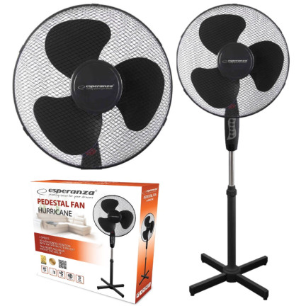 EHF001KK PODLAHOVÝ VENTILÁTOR VENTILÁTOR CYLKULATOR VÝKONNÝ 50W STOJÍCÍ ČERNÝ ÚČINNÝ