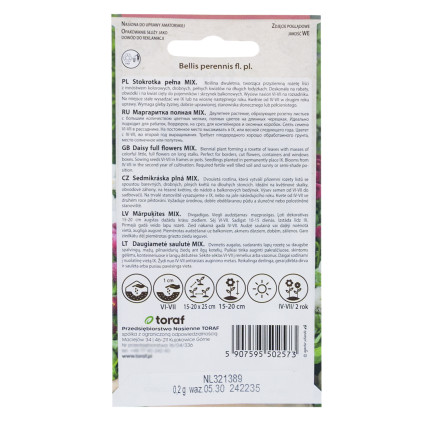 R2573 GÄNSEBLÜMCHEN-MIX SAATGUT 0,2G FARBE BLUMEN