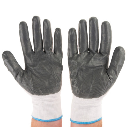 R445 ARBEITSSCHUTZHANDSCHUHE AUS NITRIL GRAU GRÖSSE 9 L