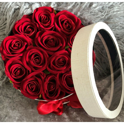 CV23968-2 ROSA ROT VELOURS BLUME KOPF PRODUKT
