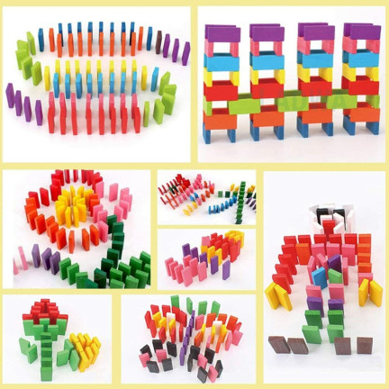 TG67014 DOMINO DŘEVĚNÉ KOSTKY VELKÉ PUZZLE 120 EL.