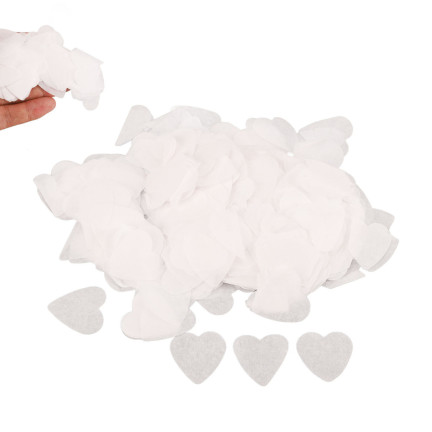 TG60120 CONFETTI TUBA SHOOTING WHITE HEARTS für eine Hochzeit Valentinstag-Empfang