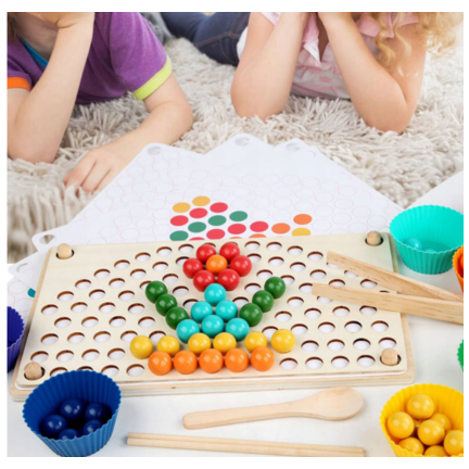 YZW0551 DŘEVĚNÉ VZDĚLÁVACÍ PUZZLE MOZAIKOVÉ KORÁLKY