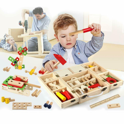 TG55451 Holzwerkzeug + Box Kinder-Werkstatt-Set