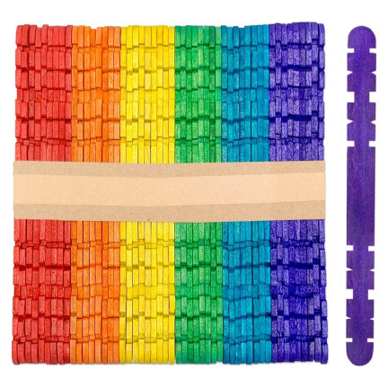 TG84378 Colorful Wooden Craft Sticks for DIY Projects, 50-Pack