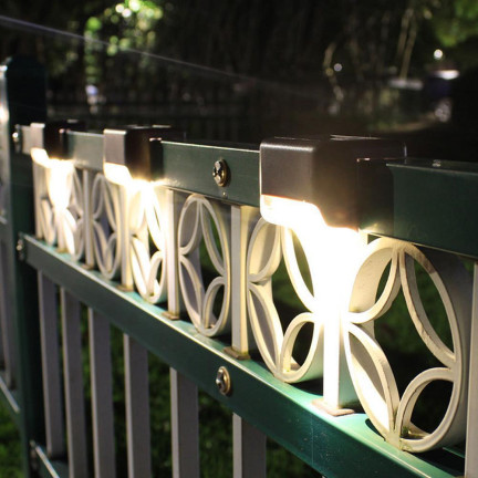 TG77660 SOLARLEUCHTEN 4 STÜCK. SOLAR LED GARTEN LICHTER FÜR TREPPEN TERRASSE ZAUN DÄMMERUNGSSENSOR