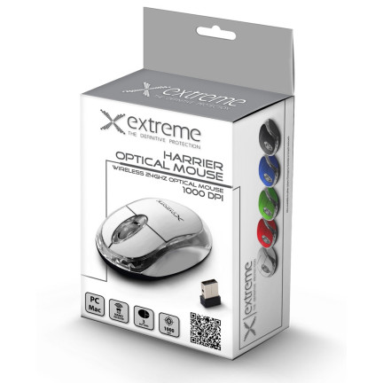 XM105W EXTREME WIRELESS MOUSE 2.4GHZ 3D OPTICAL USB HARRIER WHITE