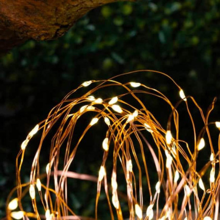 Lichterketten, solar garten, draht 100 LED warm