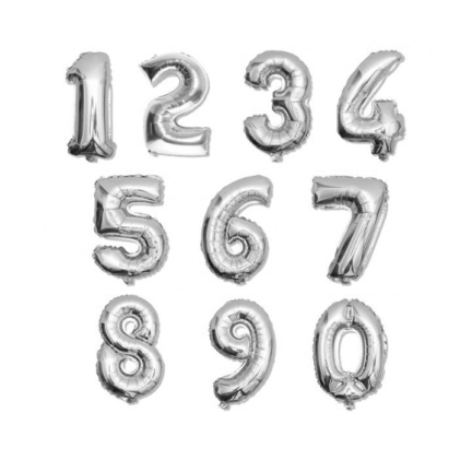 TG48096-9-S Silver Number 9 Birthday Balloon, Foil Number for Birthdays, Filled with Air or Helium