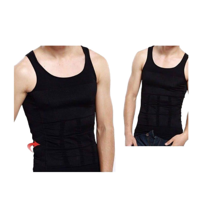 LL63XXLC PÁNSKÉ ZEŠTÍHLUJÍCÍ TRIČKO XXL ČERNÁ SLIM VESTA