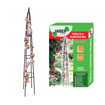 PERG-N0293 GARTEN PERGOLA PYRAMIDE ROSE STÜTZE METALL PFAHL