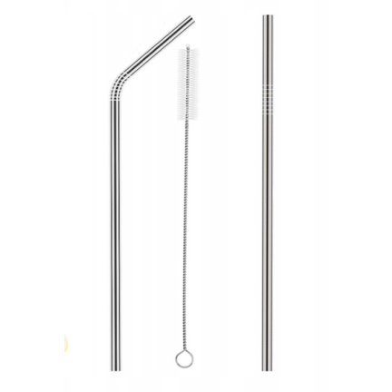 TG53013 METALLRÖHRCHEN STROHHALME 2 STÜCK UMWELTFREUNDLICH WIEDERVERWENDBAR