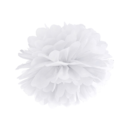 34907 Seidenpapier Pompon 15 cm weiß Dekoration Pompons