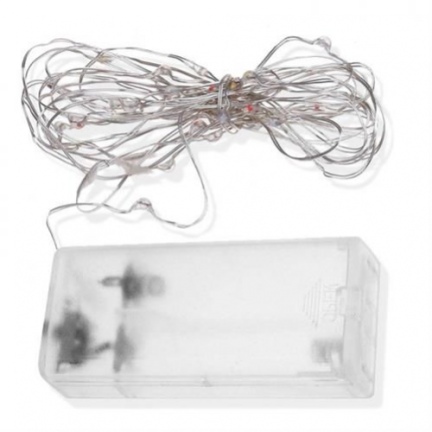 TG37005-1 40 LED KALTWEISS 2M BATTERIE-LAMPE an einem Kabel