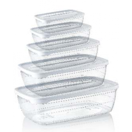 HOB021013 SADA 5 DÓZ NA POTRAVINY VZDUCHOTĚSNÝ BOX NA OBĚD