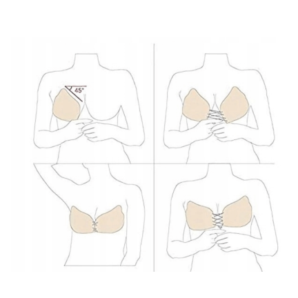 TG55972-D SELBSTTRAGENDER BH D PUSH UP RÜCKENFREIER BH WIEDERVERWENDBAR SCHWARZ