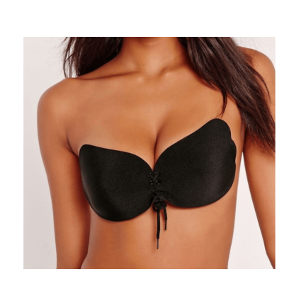 TG55972-D SELBSTTRAGENDER BH D PUSH UP RÜCKENFREIER BH WIEDERVERWENDBAR SCHWARZ