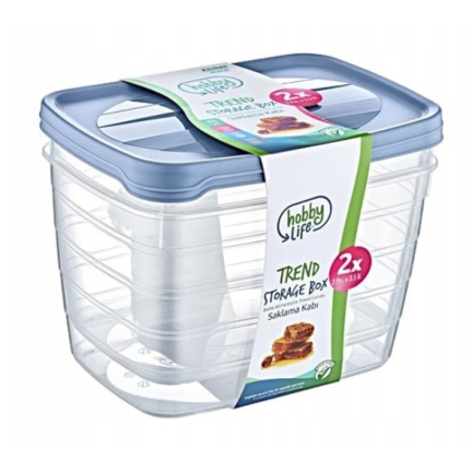 HOB020991 KIT. 3 HLUBOKÝ OBDÉLNÍKOVÝ TRENDOVÝ BOX 2,2 L