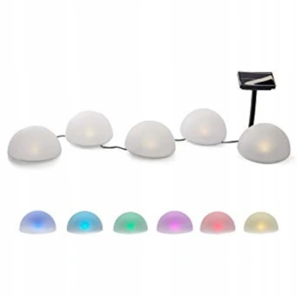 TG55962 SOLÁRNÍ LED VEDL 5PC BAREVNÉ POLOKOULE LAMPA