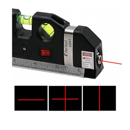 ZW68 LED LASEROVÁ VODOVÁHA S MĚRKOU + BATERIE