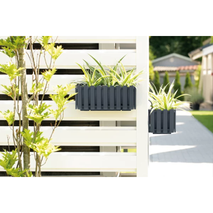 DDEF400W-S433 BALKONTEICHKASTEN 38cm MIT ANTHRACITE-GRIFFEN Feuchtigkeitsmesser